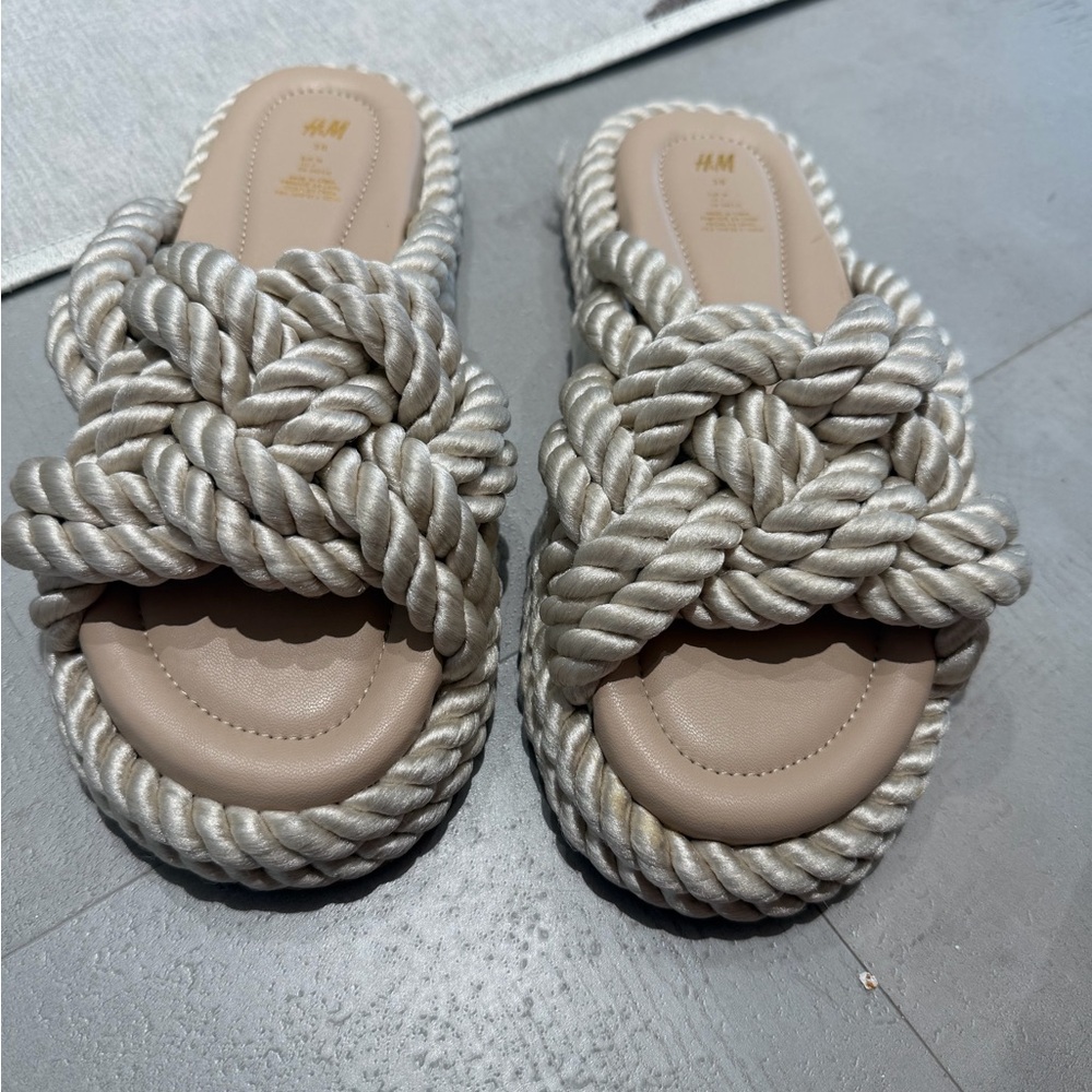 H&M Braided Rope Slide Sandals